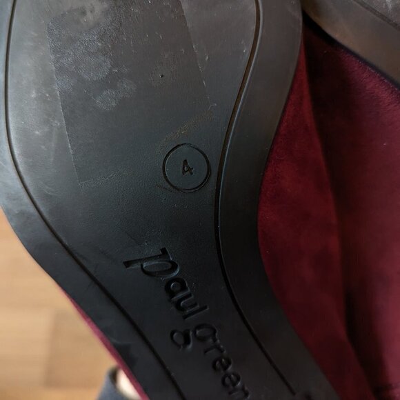 Paul Green "Kami" Wine Coloured Block Heeled Suede Shoes - Picture 8 of 11